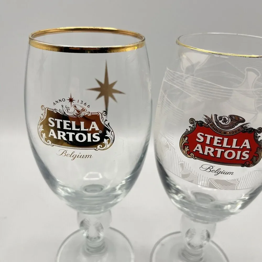 STELLA ARTOIS Belgium 33cl Glass Stem Barware - Set Of 2